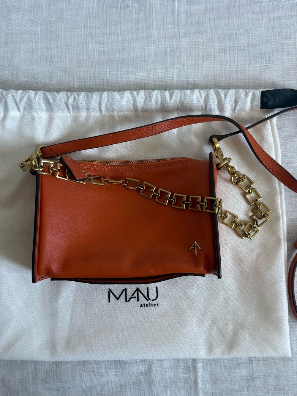MANU Atelier Mini Carmen Tote Clementine Orange Leather Bag